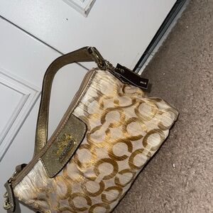 Coach Gold and Cream mini Women's Bag